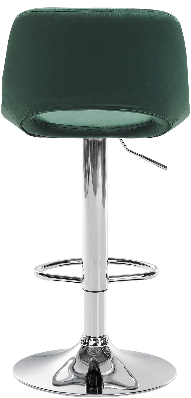 Tabourets de bar chaises haute x2 avec repose-pieds en velours vert piètement métallique chromé 10_0004074