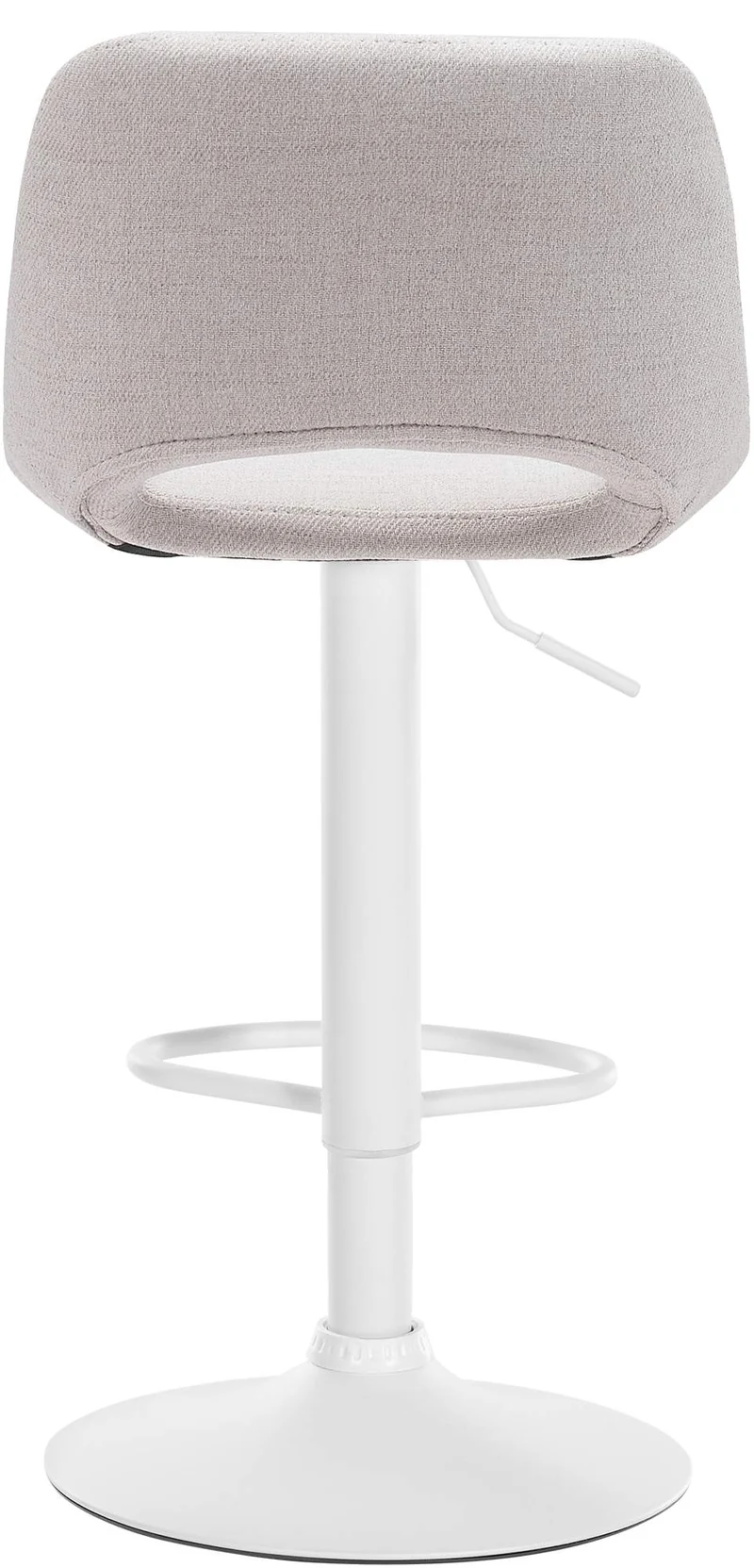 Tabourets de bar chaises haute x2 avec repose-pieds en tissu crème piètement métallique blanc 10_0004099