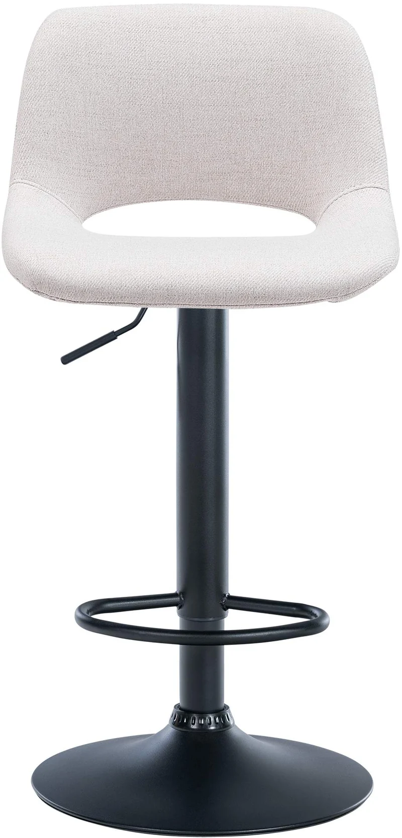 Tabourets de bar chaises haute x2 avec repose-pieds en tissu crème piètement métallique noir 10_0004096