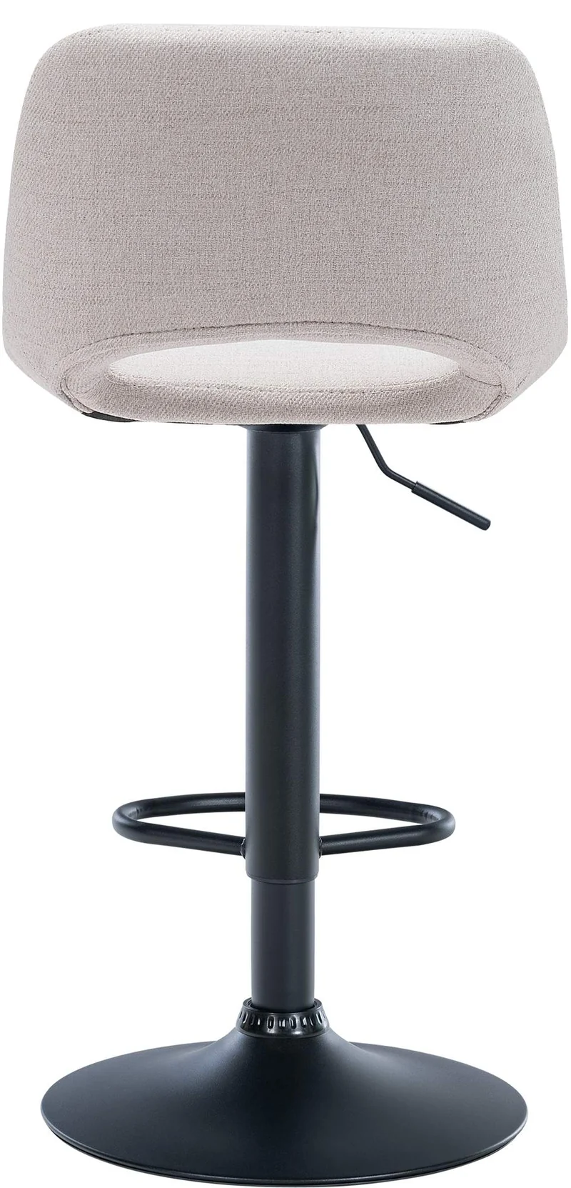 Tabourets de bar chaises haute x2 avec repose-pieds en tissu crème piètement métallique noir 10_0004096