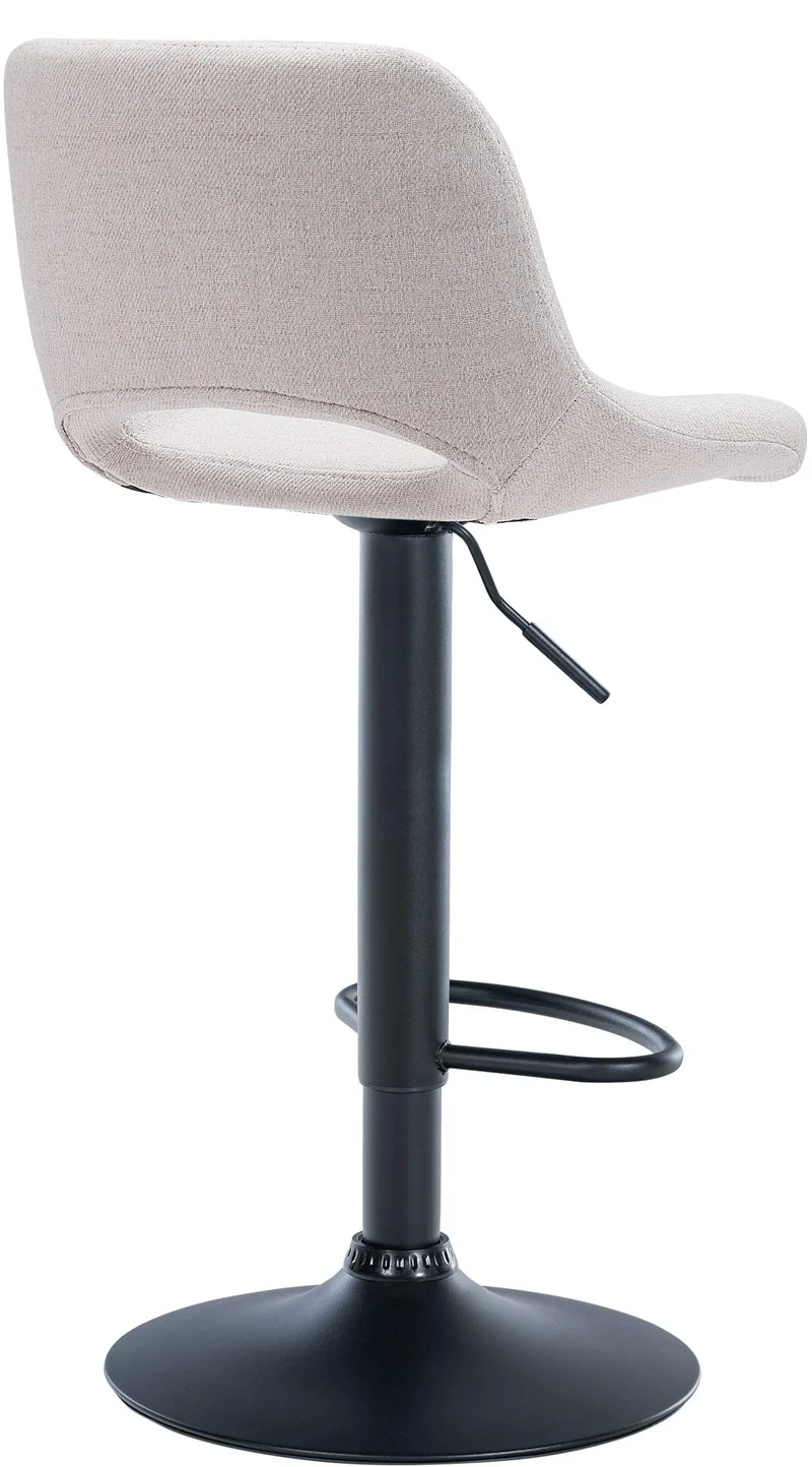 Tabourets de bar chaises haute x2 avec repose-pieds en tissu crème piètement métallique noir 10_0004096