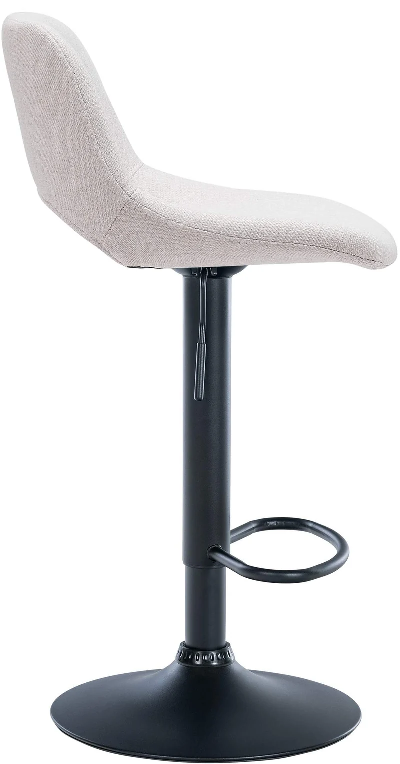Tabourets de bar chaises haute x2 avec repose-pieds en tissu crème piètement métallique noir 10_0004096