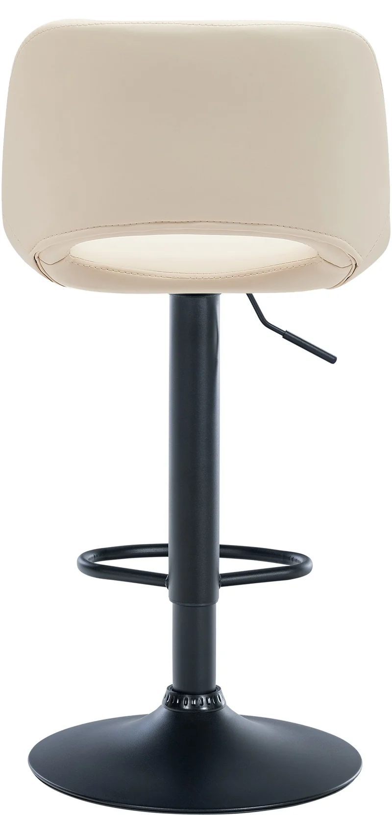 Tabourets de bar chaises haute x2 avec repose-pieds en PVC crème piètement métallique noir 10_0004067