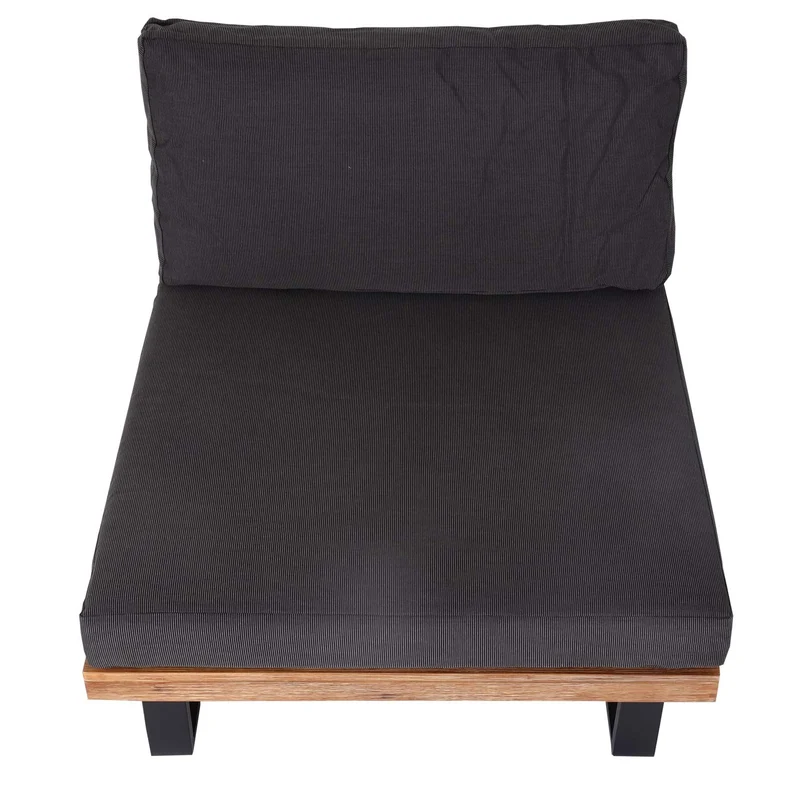 Lot de 2 fauteuils lounge pour jardin avec coussins coussins gris foncé structure aluminium et bois d’acacia marron clair 04_0009398