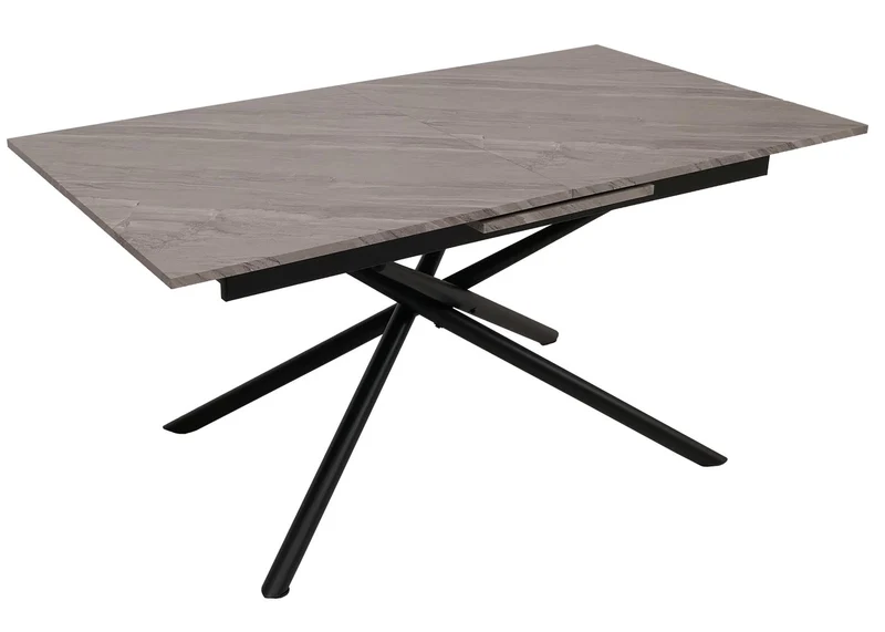 Table à manger extensible structure en fer et plateau MDF extensible 160–200 x 90 cm finition effet marbre gris 04_0009288