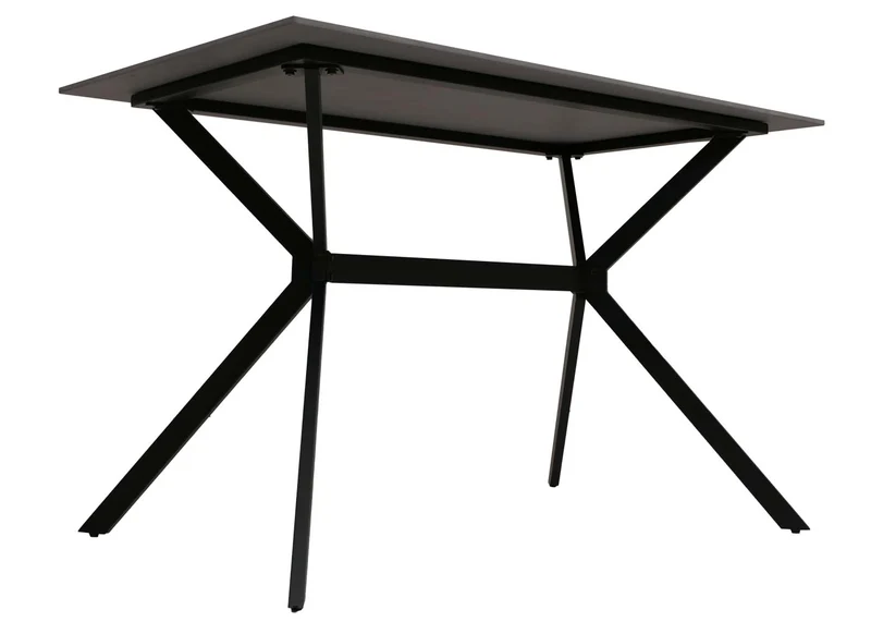 Table à manger de salle à manger 120 cm en pierre frittée et métal aspect marbre noir or 04_0009229