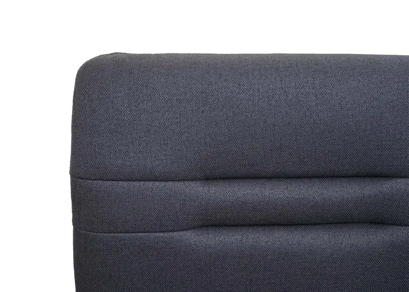 Banc de salle à manger rembourré 3 places avec dossier revêtement tissu gris et structure en acier inoxydable 180 cm 04_0010902