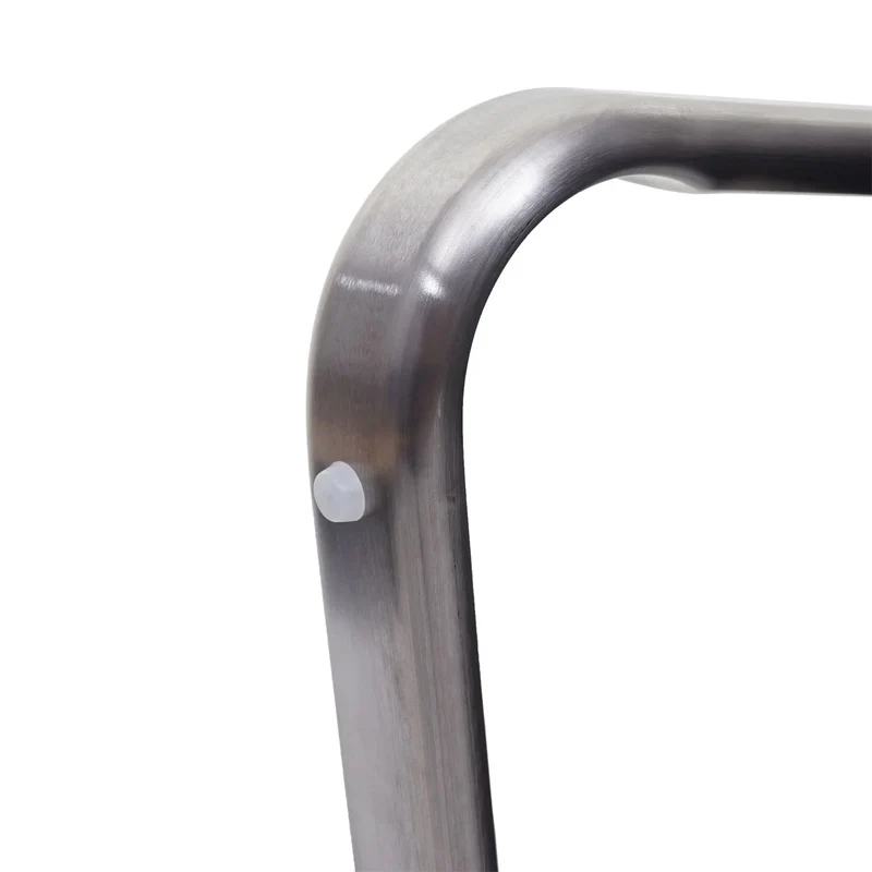 Banc de salle à manger rembourré 3 places avec dossier revêtement tissu gris et structure en acier inoxydable 180 cm 04_0010902