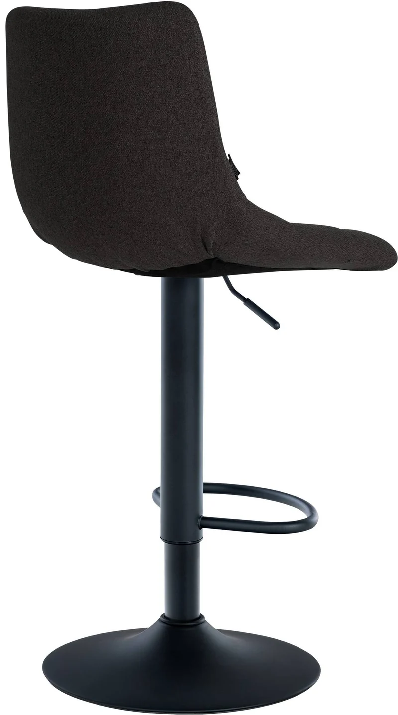 Lot de 2 tabourets de bar en tissu gris base métal noir réglable en hauteur et repose-pieds TDB10617