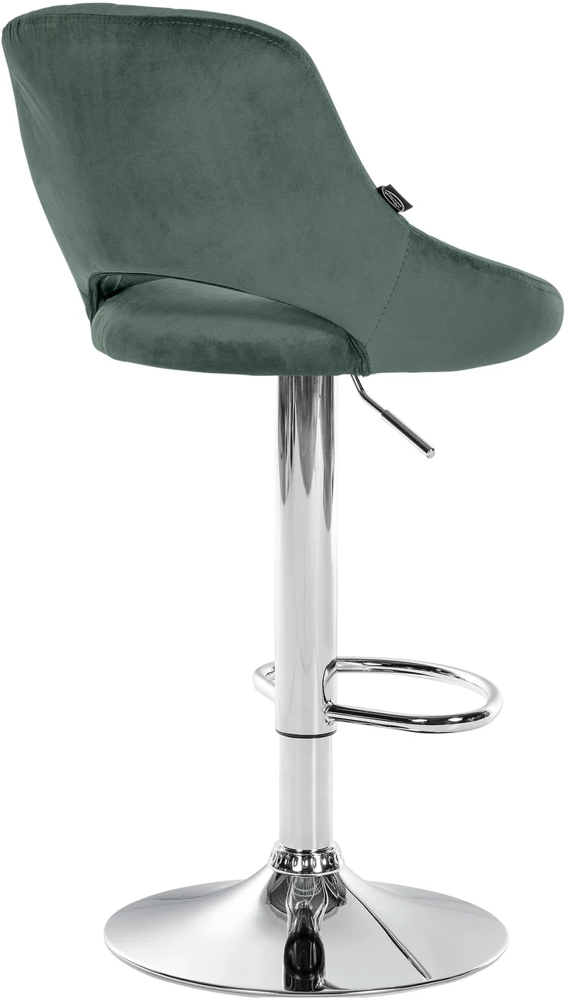 Lot de 2 tabourets de bar avec repose-pieds en forme d'arc assise en tissu vert cadre en métal TDB10759