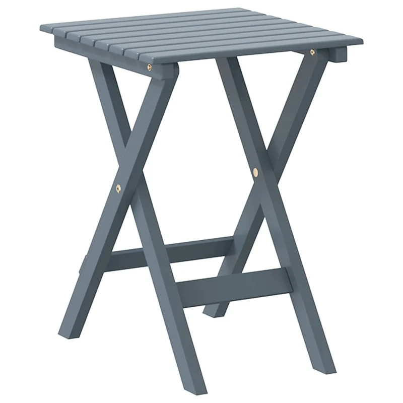 Lot de 2 fauteuils à bascule avec petite table pliable en bois de peuplier gris DEC029128
