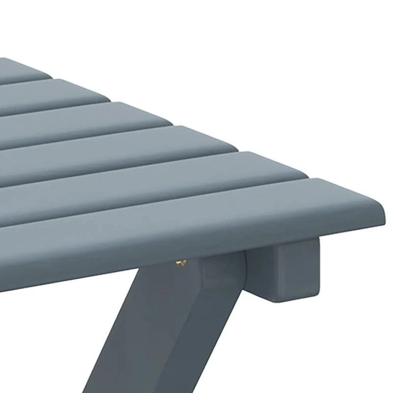 Lot de 2 fauteuils à bascule avec petite table pliable en bois de peuplier gris DEC029128
