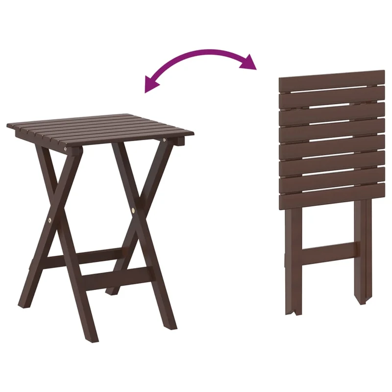Fauteuil à bascule relax pour salon avec petite table pliable en bois de peuplier marron DEC028862