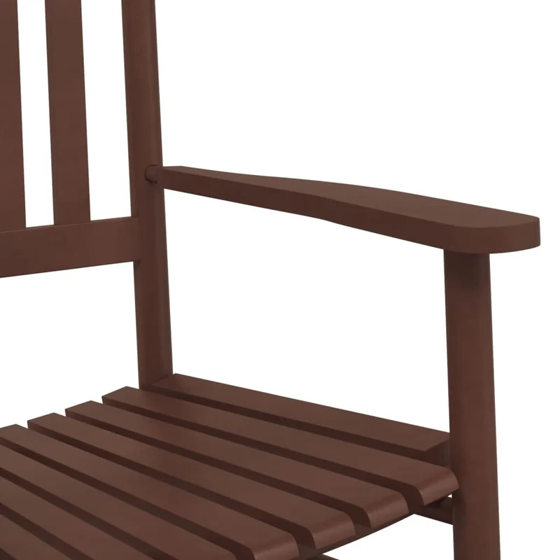 Fauteuil à bascule relax pour salon avec petite table pliable en bois de peuplier marron DEC028862