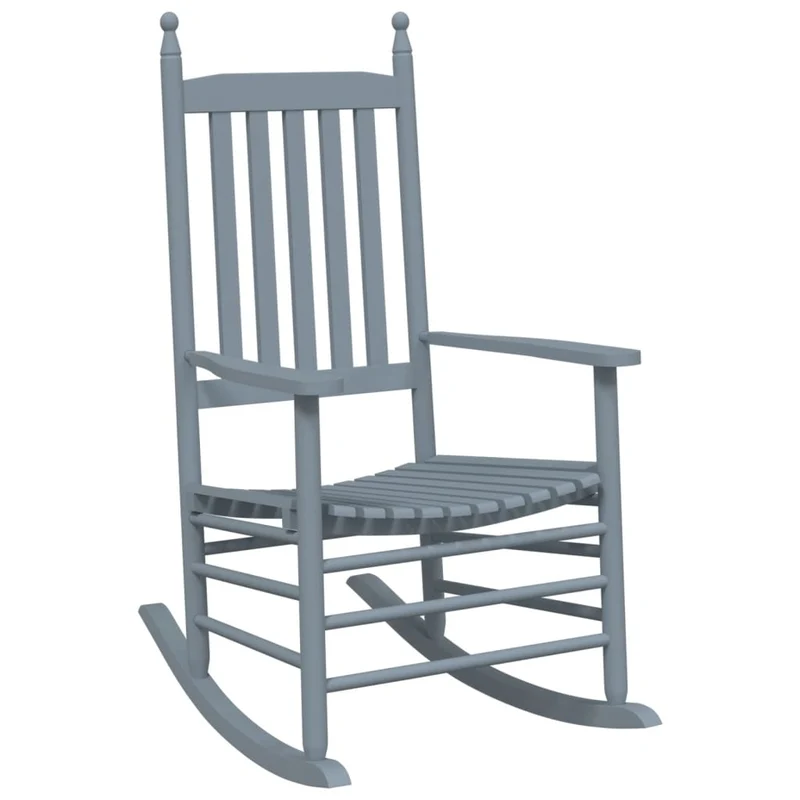 Fauteuil à bascule d'allaitement rembourré relax pour salon avec petite table pliable en bois de peuplier gris DEC028860