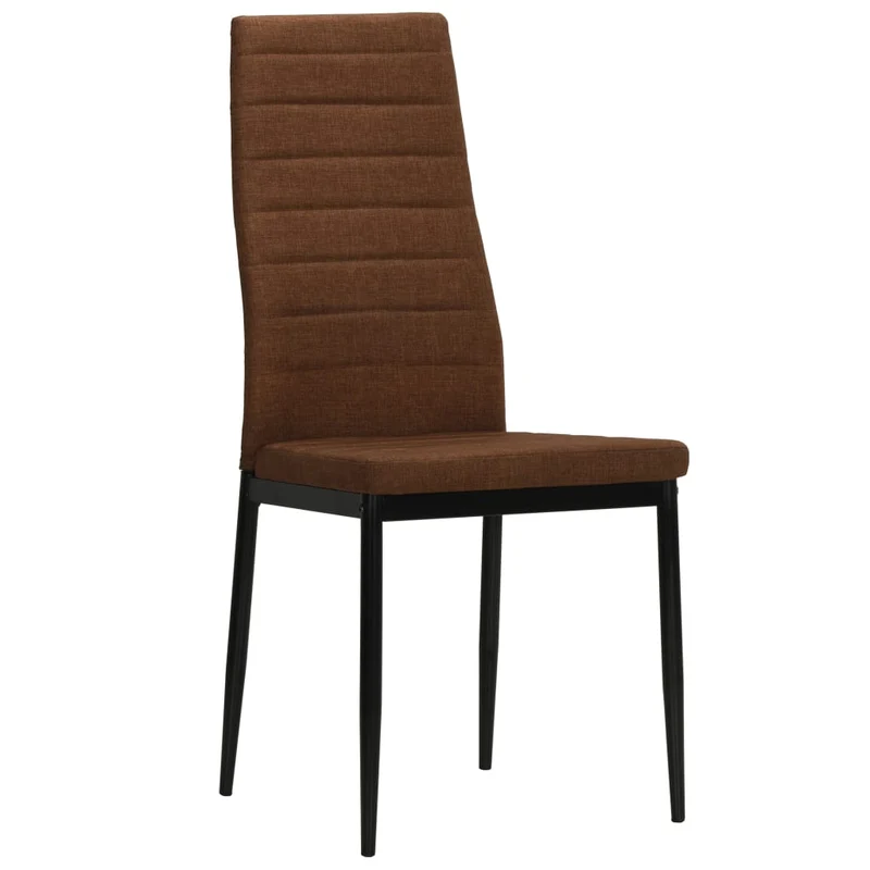 Lot de 4 chaises de salle à manger design contemporain cuisine en tissu marron CDS021736