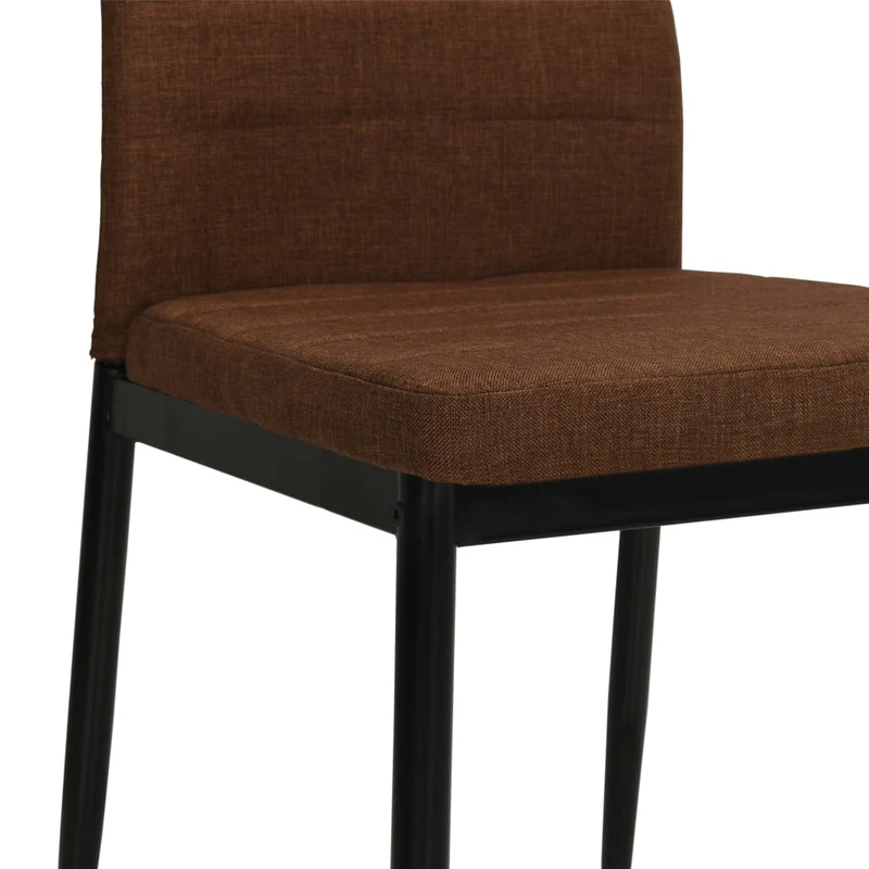 Lot de 4 chaises de salle à manger design contemporain cuisine en tissu marron CDS021736