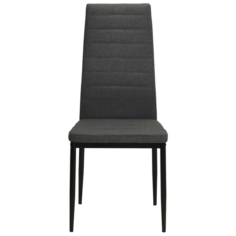 Lot de 4 chaises de salle à manger cuisine cadre métallique en tissu gris foncé CDS021547