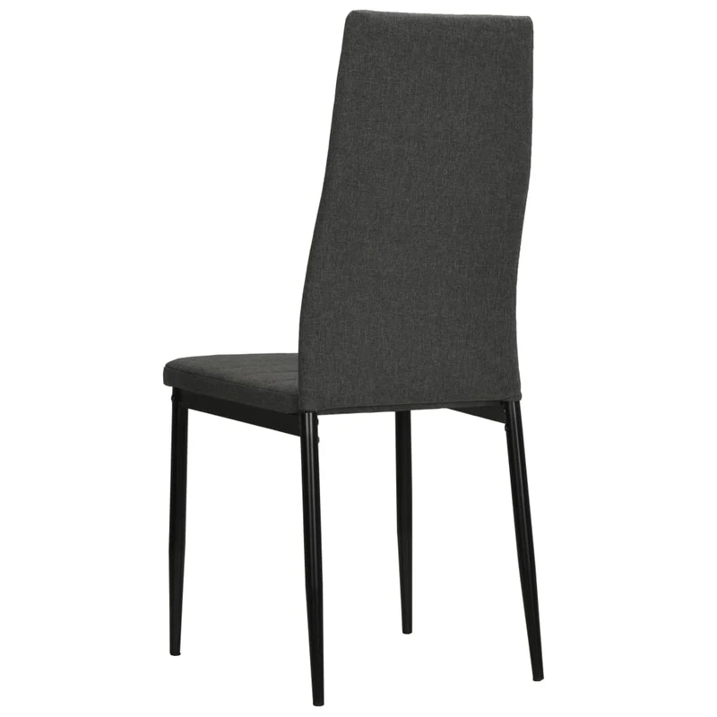 Lot de 4 chaises de salle à manger cuisine cadre métallique en tissu gris foncé CDS021547