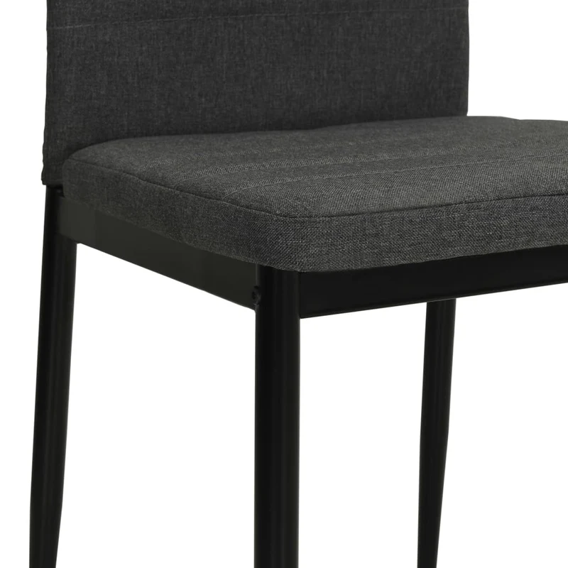 Lot de 4 chaises de salle à manger cuisine cadre métallique en tissu gris foncé CDS021547