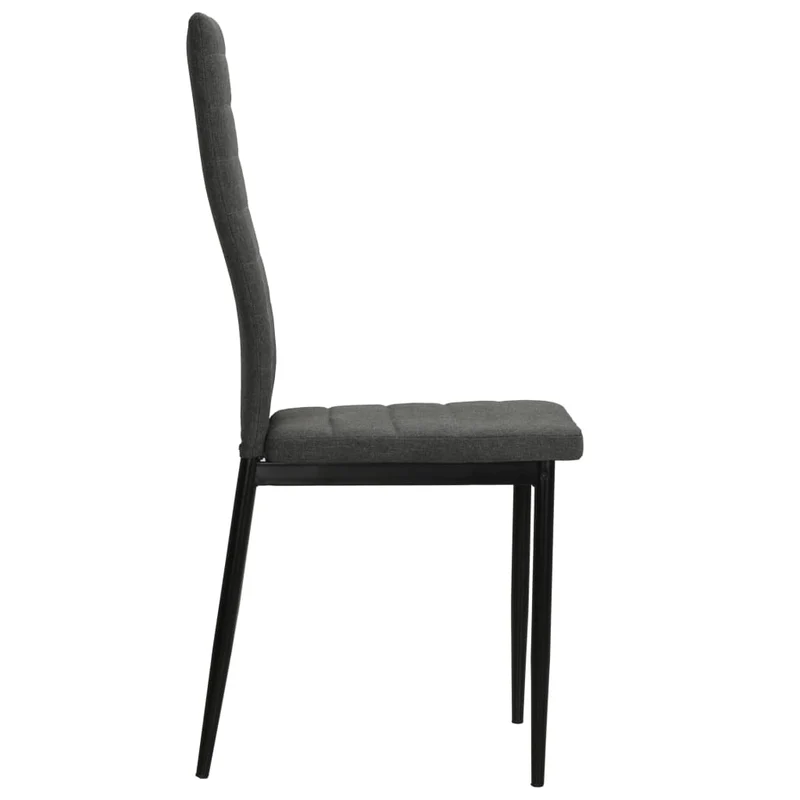 Lot de 6 chaises de salle à manger cuisine design contemporain tissu gris foncé CDS022444