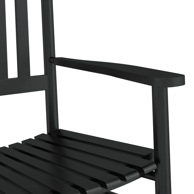 Fauteuil à bascule avec table pliable en en bois peuplier noir DEC028864