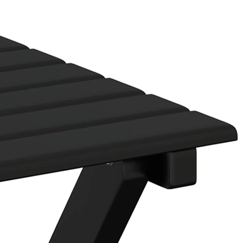 Fauteuil à bascule avec table pliable en en bois peuplier noir DEC028864