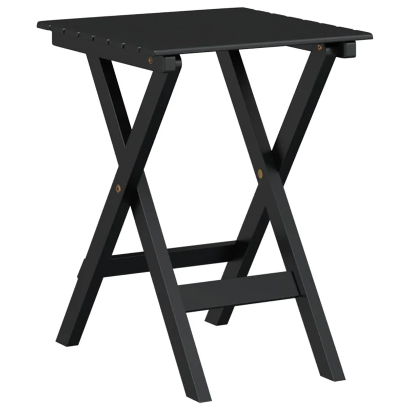 Lot de 2 fauteuils à bascule et petite table pliable en bois de peuplier noir DEC029132