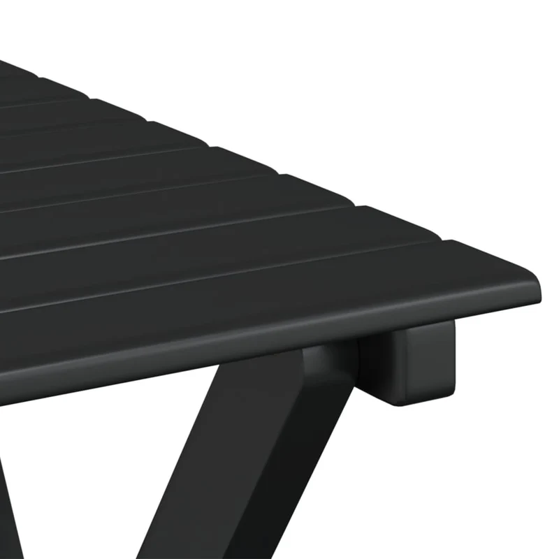 Lot de 2 fauteuils à bascule et petite table pliable en bois de peuplier noir DEC029132