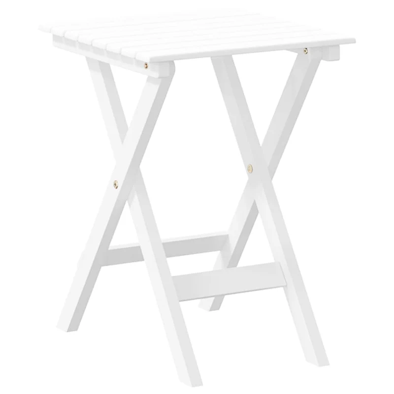 Lot de 2 chaises à bascule avec petite table pliable en bois de peuplier blanc DEC029126