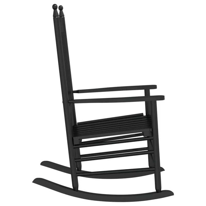 Lot de 2 chaises à bascule avec sièges incurvés en bois de peuplier noir DEC029108
