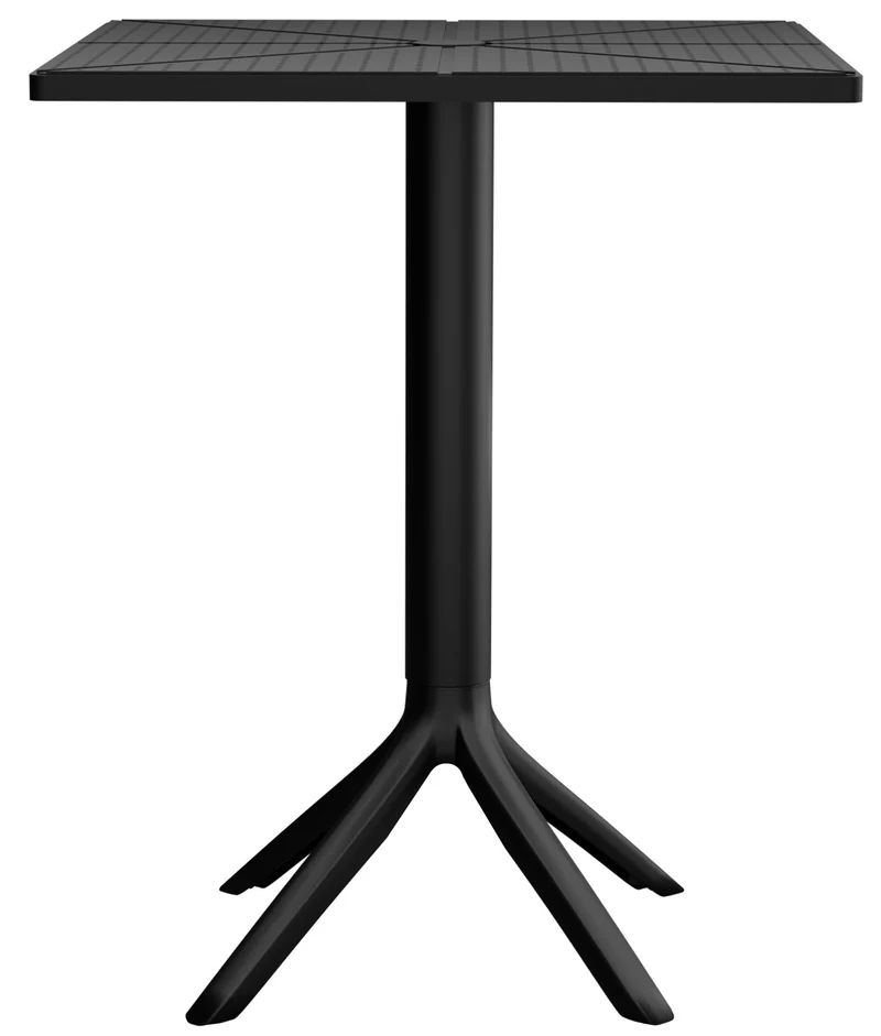 Table d'appoint pour intérieur ou extérieur 60x60 cm en plastique noir 10_0009165