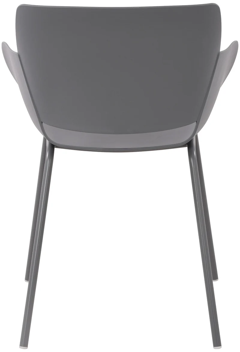 Lot de 2 chaises pour intérieur ou extérieur en plastique couleur gris foncé en acier thermolaqué 10_0007307
