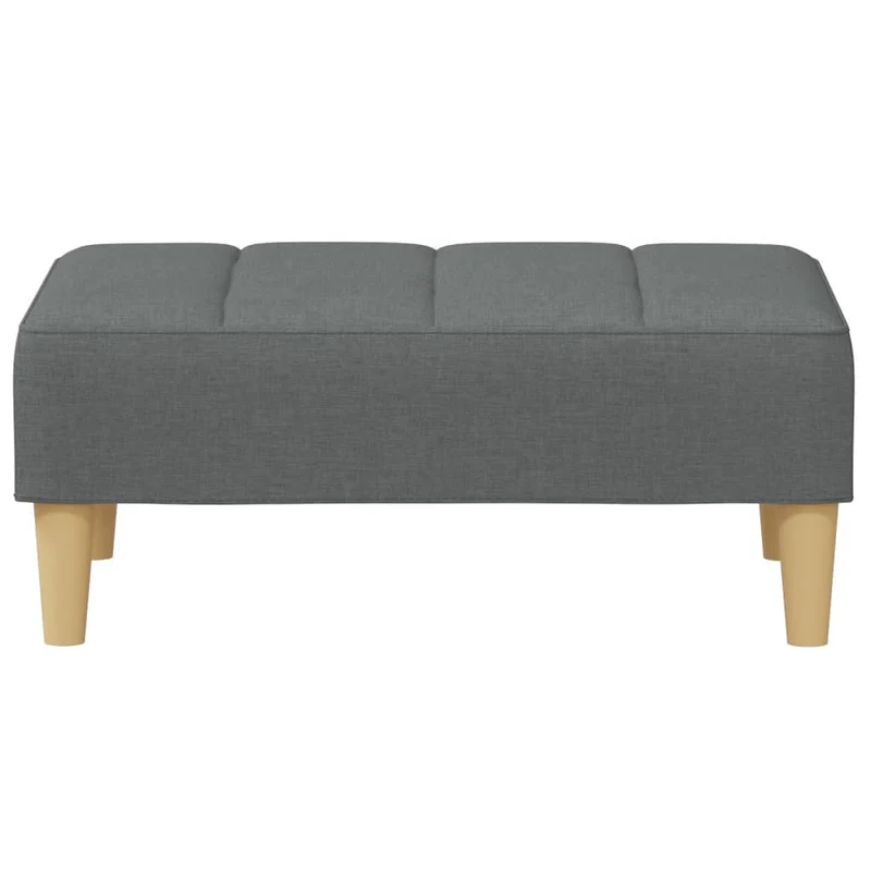 Repose-pieds tabouret 77 x 55 x 31 cm en tissu gris DEC030333