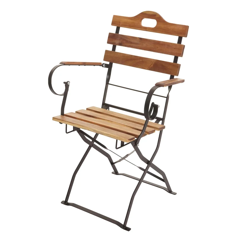 Lot de 2 chaises de jardin balcon terrasse pliable en bois d'acacia 04_0001955