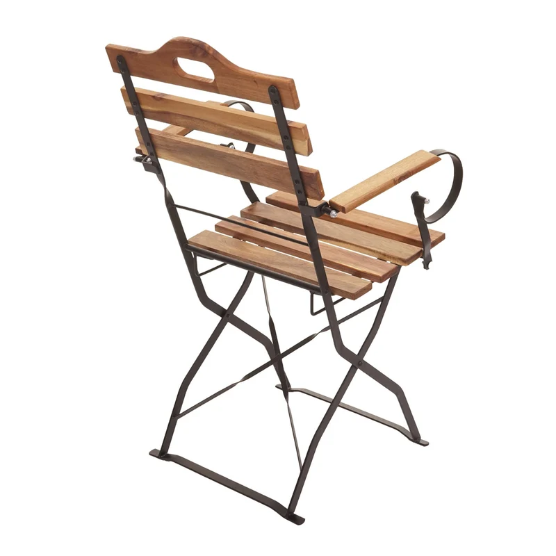 Lot de 2 chaises de jardin balcon terrasse pliable en bois d'acacia 04_0001955