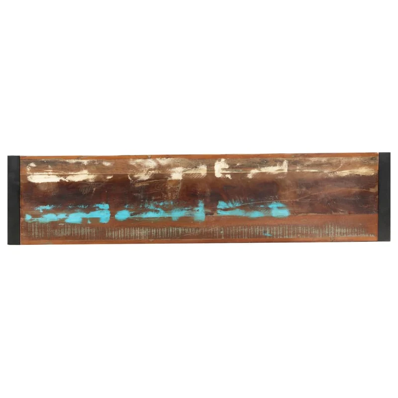 Table d'appoint console d'entrée 150 x 35 x 76 cm bois de récupération massif et acier DEC031562