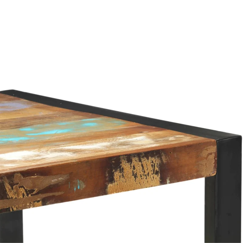 Table d'appoint console d'entrée 150 x 35 x 76 cm bois de récupération massif et acier DEC031562