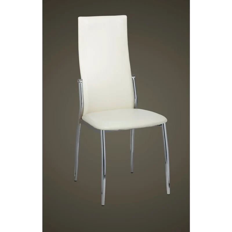 Set de 2 chaises de salle à manger cuisine design classique en PVC blanc DEC025478