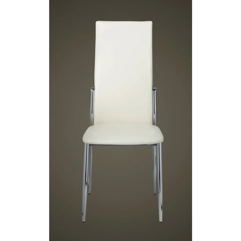 Set de 2 chaises de salle à manger cuisine design classique en PVC blanc DEC025478