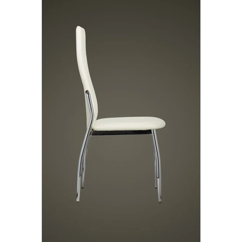 Set de 2 chaises de salle à manger cuisine design classique en PVC blanc DEC025478