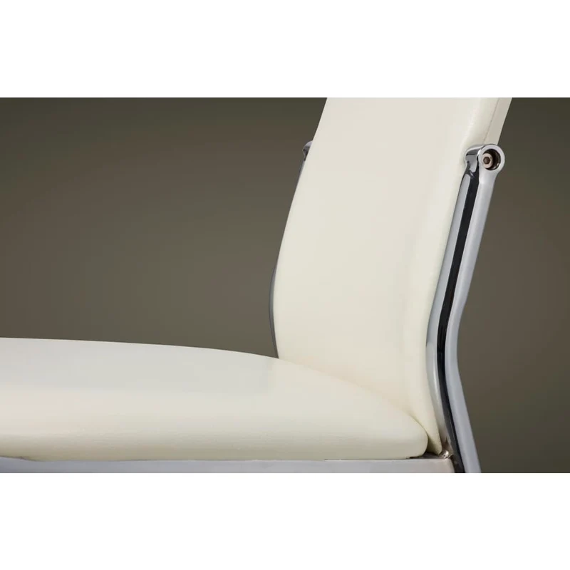 Set de 2 chaises de salle à manger cuisine design classique en PVC blanc DEC025478
