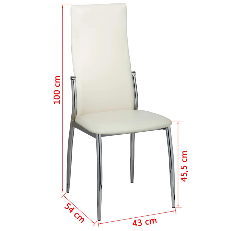Set de 2 chaises de salle à manger cuisine design classique en PVC blanc DEC025478
