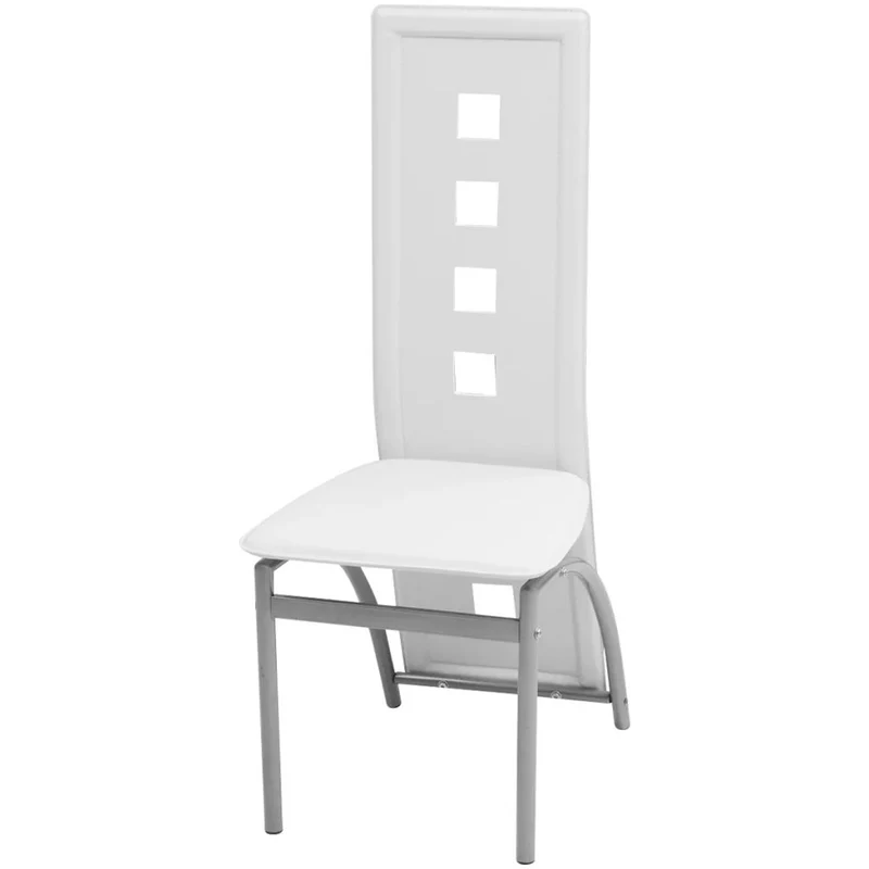 Lot de 2 chaises de salle à manger cuisine design contemporain synthétique blanc CDS020190