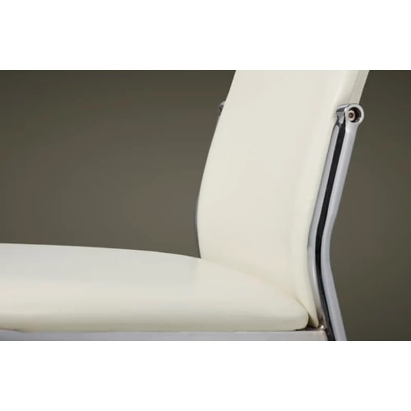 Set de 6 chaises de salle à manger cuisine design classique en PVC blanc cadre chromé DEC025671