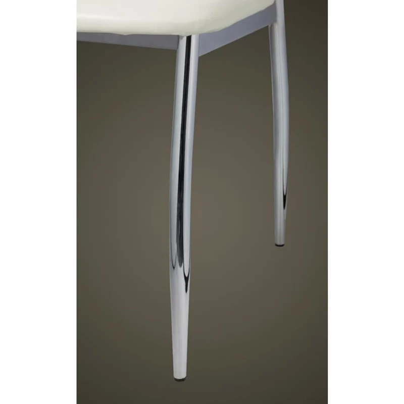 Set de 6 chaises de salle à manger cuisine design classique en PVC blanc cadre chromé DEC025671