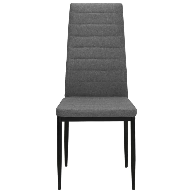 Lot de 6 chaises de salle à manger cuisine design contemporain tissu gris clair CDS022406