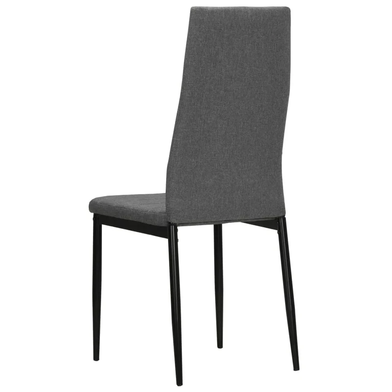 Lot de 6 chaises de salle à manger cuisine design contemporain tissu gris clair CDS022406
