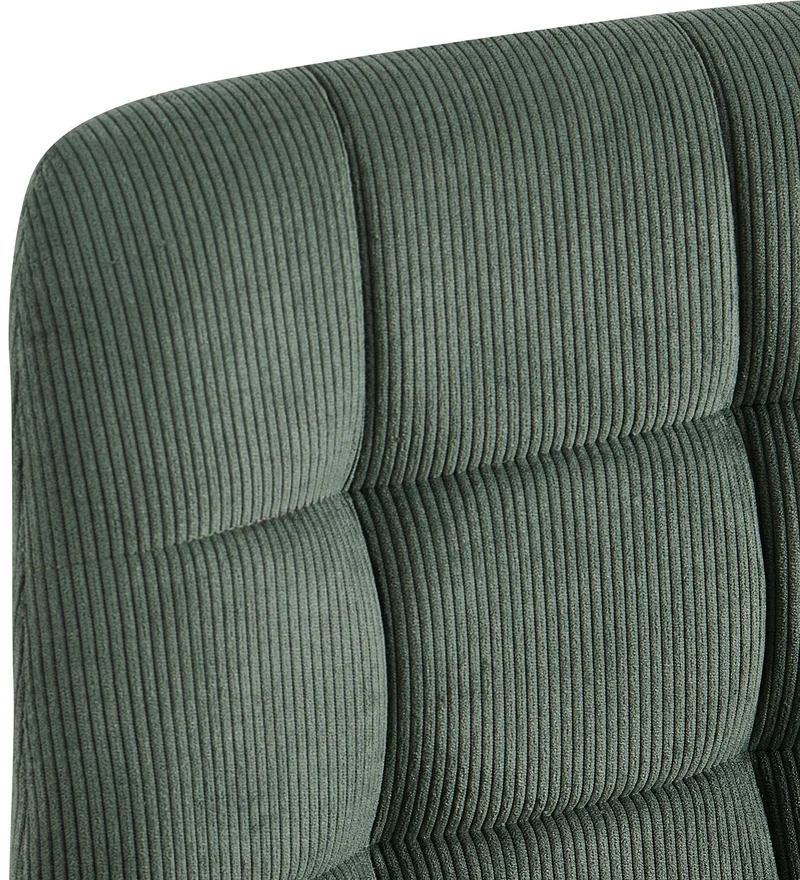 Lot de 4 chaises de salle à manger en velours côtelé vert avec structure en métal noir 45 x 55 x 84 cm 10_0007668