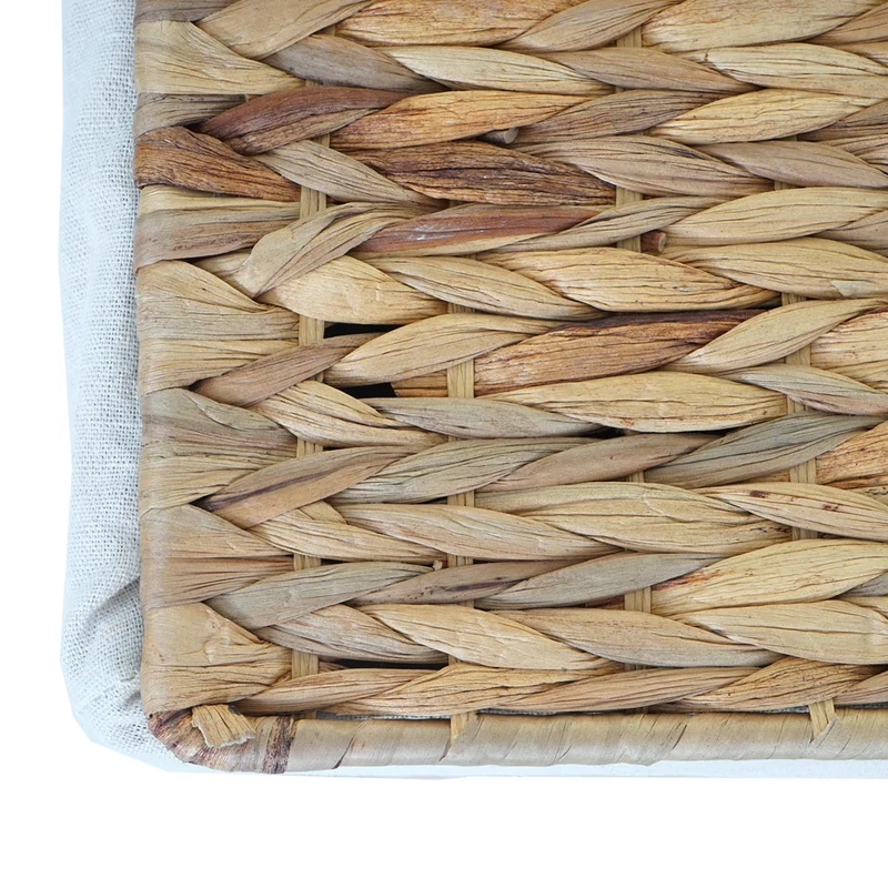 Panier à linge coffre de rangement 2 compartiments jacinthe d'eau 50x60x43cm 129L 04_0003774
